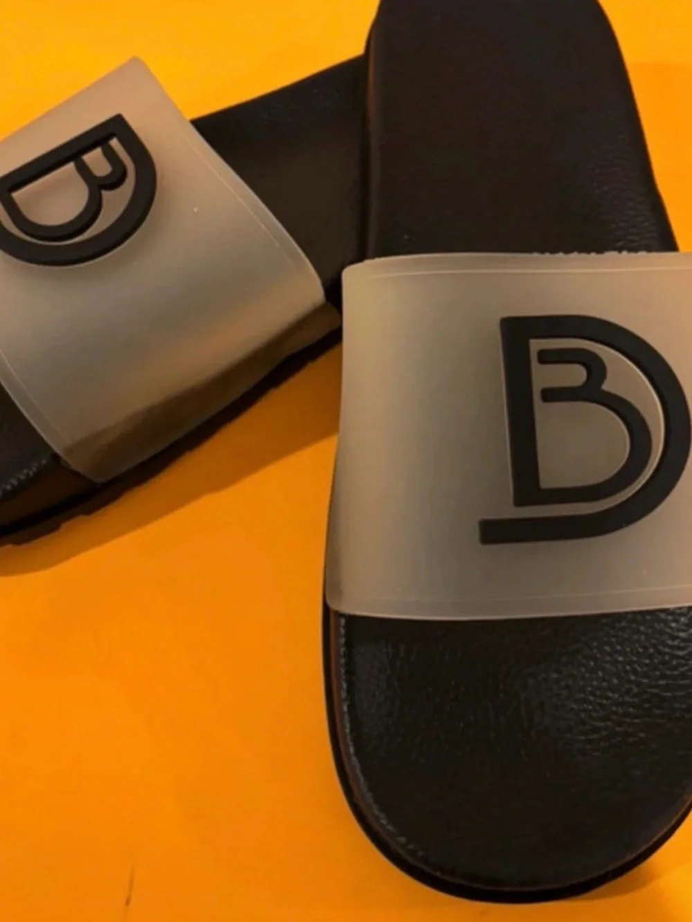 Slide-Style Unisex Black and Translucent Slide Sandals